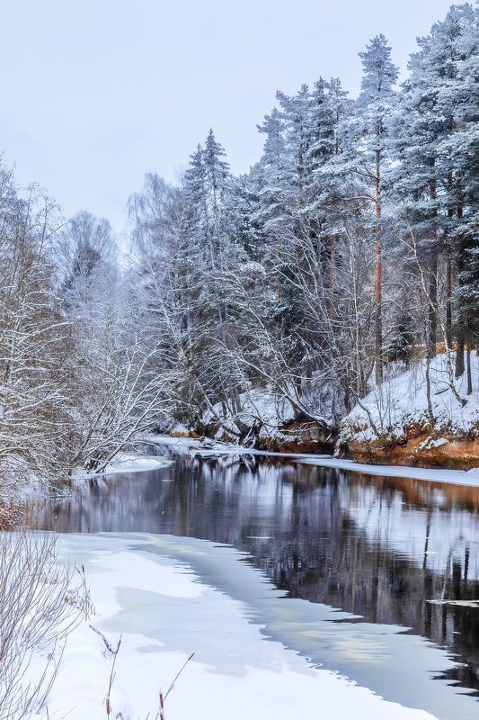 пейзаж, зима, река, природа, день зимний пейзажphoto preview