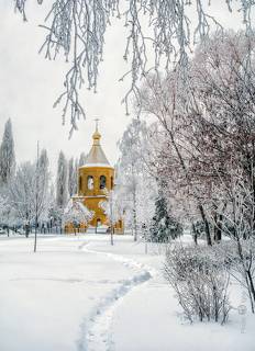Зимний путь к храму.