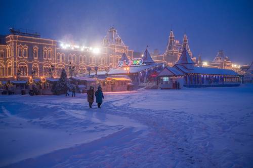 Снежный шторм на Красной площади.