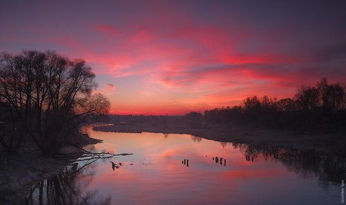 Апрельский закат на Москва реке