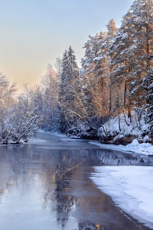 пейзаж, природа, зима, река, день, снег Февральphoto preview