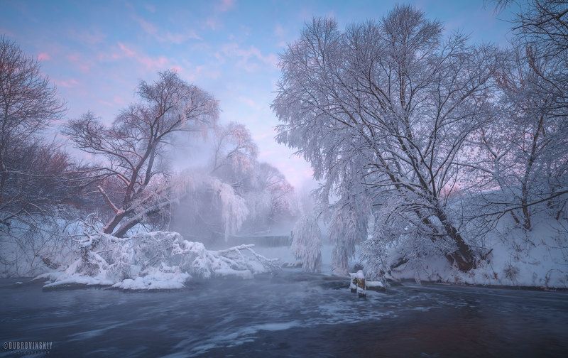 листвянка, река, мороз, иней, рязанская область Листвянкаphoto preview