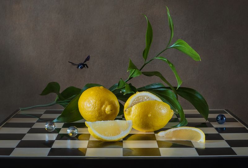 Лимоны, шмель, сюрреализм.photo preview