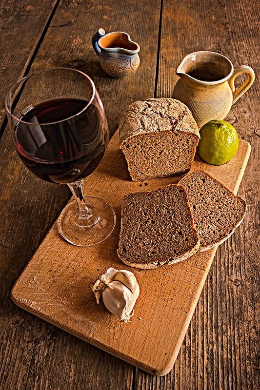 body, bread, concept, conceptual, color, colors, color image, light, mind, photography, still life, table, wine, wineglass, For Mind and Bodyphoto preview