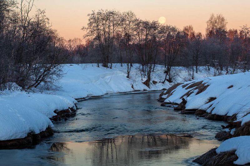 Закат луны на реке Б.Киржачphoto preview