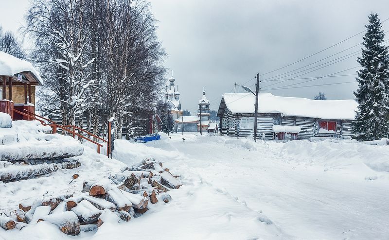 кимжа, снег, мороз Деревня Кимжаphoto preview