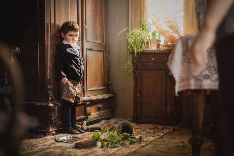 детский портрет, мальчик, мальчишка, детсво, винтаж, советское, советское детство, Детские шалости (2020)photo preview