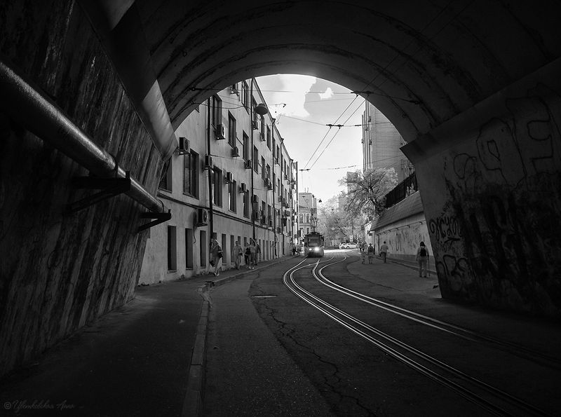 сыромятнический тоннель, город, трамвай ***photo preview