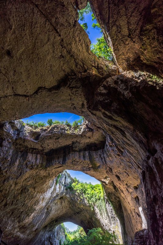 nature cave hiking vertical,landscape Devetaki cavephoto preview