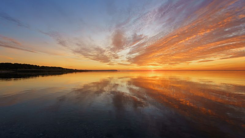 балтийское море, закат, отражение *photo preview