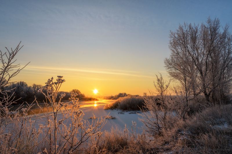 зима, утро, река, природа, оренбургская область, урал Морозное утроphoto preview