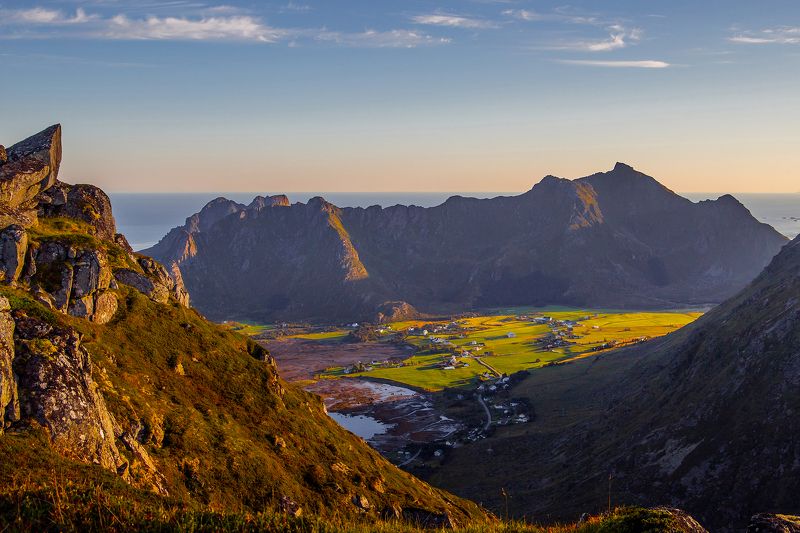 норвегия,хайкинг,лофотен,закат,море,горы Солнечный зайчикphoto preview