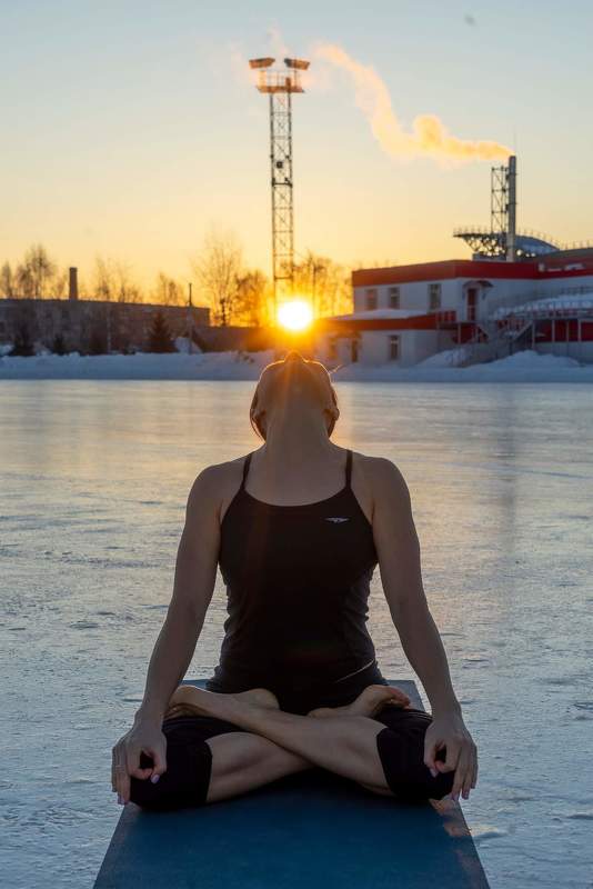 #photoart, #sport, #yoga, #winter Yoga on the icephoto preview