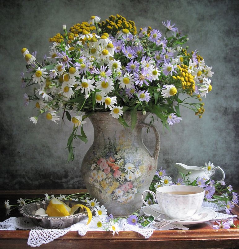 цветы, букет, ромашки, пижма Летнее настроениеphoto preview