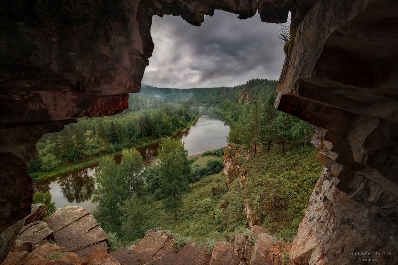 река Юрюзань вид из пещеры