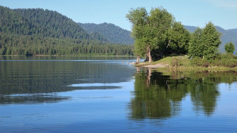 отражение,природа,озеротелецкое,деревья,горы Отражение в Телецком озереphoto preview