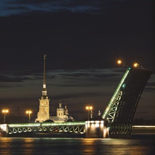 дворцовый мост и петропавловская крепость, санкт-петербург