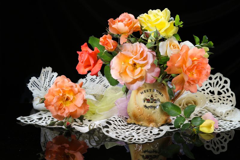 натюрморт, цветы, букет, розы, ваза Розыphoto preview