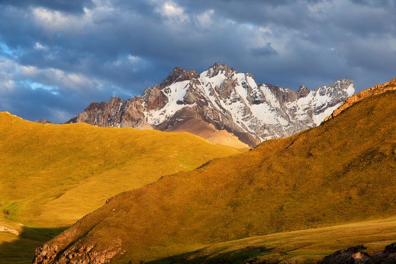 кыргызстан,горы, долина кок-кыя(3500м) Все золото вечераphoto preview