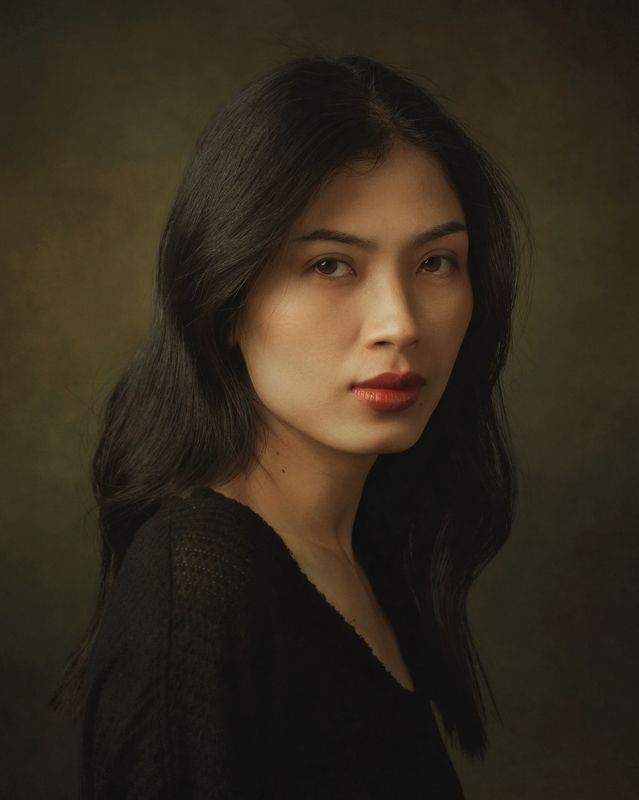 asian, vietnam, vietnamese, portrait, face, red, young, women, female, studio * * * фото превью