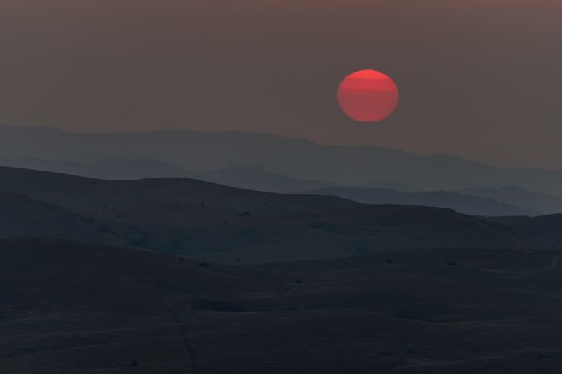 crimea крым landscape sunrise рассвет sun mountains караби traveling  Other worldphoto preview