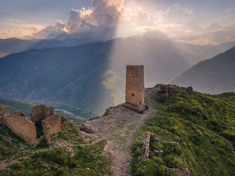 кавказ, горы, пейзаж, россия, дагестан, гоор Гоор в лучах вечернего солнцаphoto preview