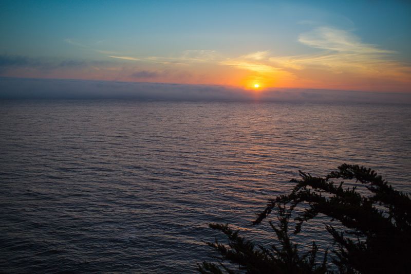 Pacific ocean's sunset.