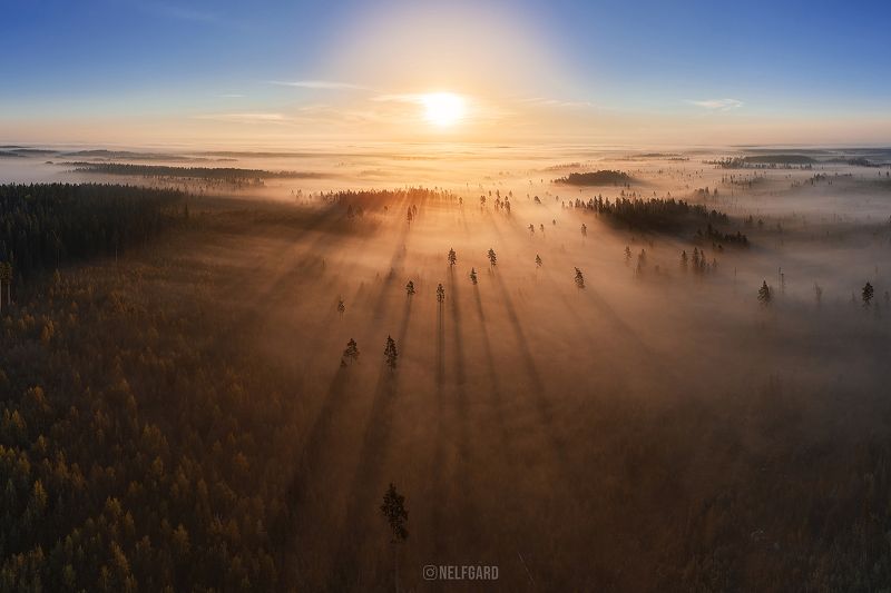Туман, Рассвет, Солнце, Ладога, лучи Рассвет над Ладогойphoto preview