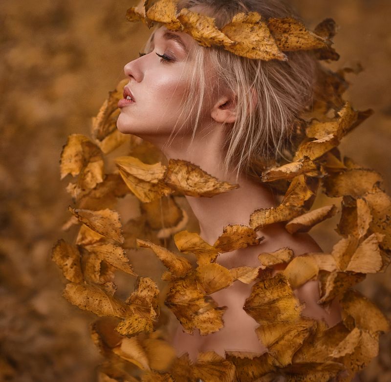 портрет, осень, листья, девушка, листва Вихрьphoto preview