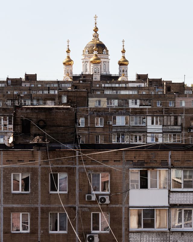 Donetsk, DPR, Donetsk People Republic, City, Town, Church, houses, day Донецкphoto preview