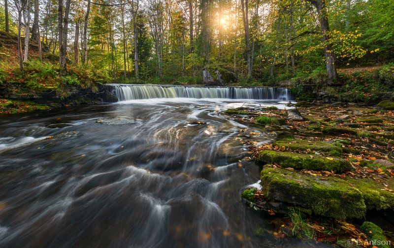 осень, пейзаж, природа, эстония Лесной водопадphoto preview