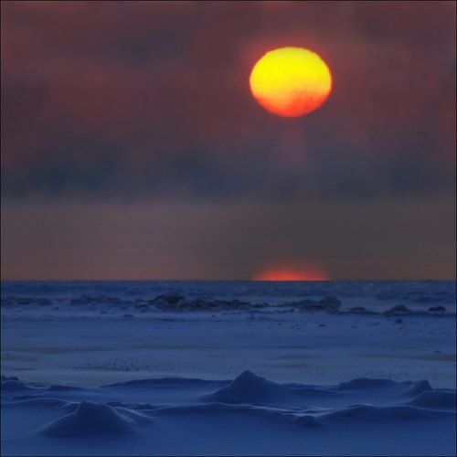 Зимний закат на Финском заливе