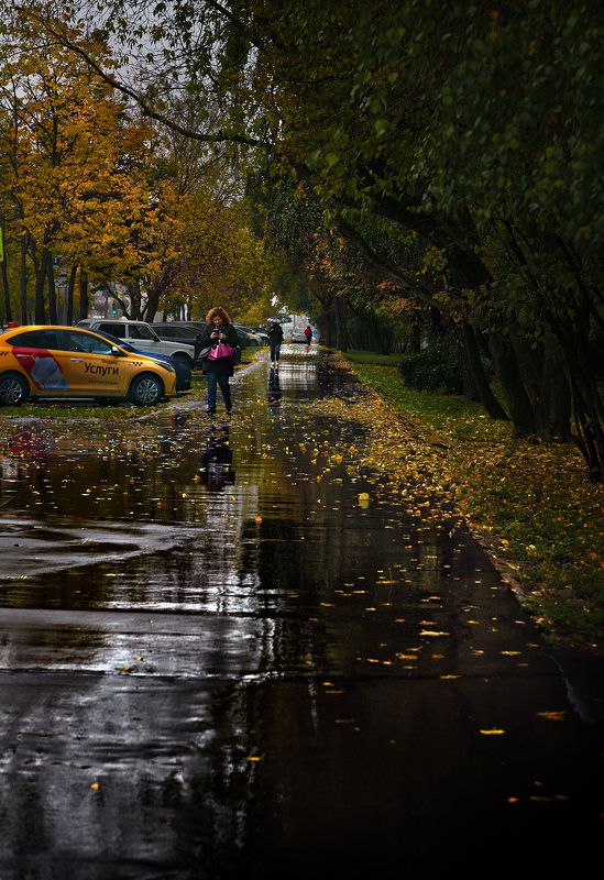 осень, дождь, город Осенний дождьphoto preview