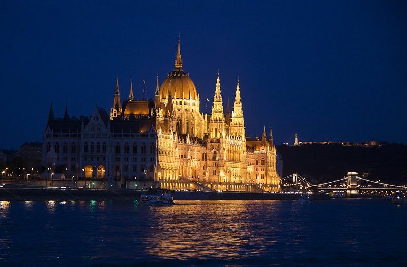 Река дворцы мосты Дворцы и мосты ночного Будапешта.photo preview