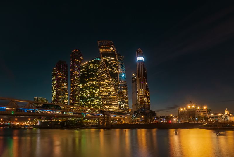 Россия, Москва,архитектура,ночь, Сити Ночной Ситиphoto preview