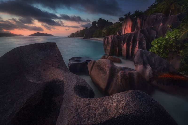 сейшельскиеострова, ладиг, сейшелы, seychelles, ladigue, океан Anse Source d\'Argentphoto preview