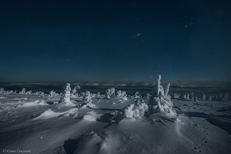 кваркуш, зима, северный урал, зимний пейзаж, ночь, луна, звезды Лунная ночь на Кваркушеphoto preview