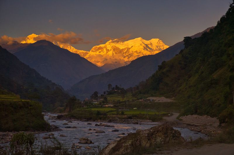 Himalayas sunset