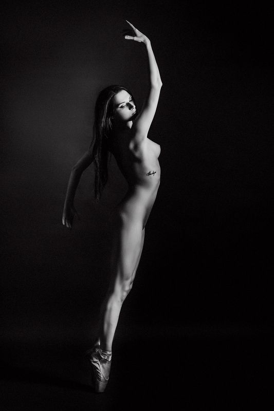 woman, portrait, nude, studio, beauty, blackandwhite, ballerina Grace was in her stepsphoto preview