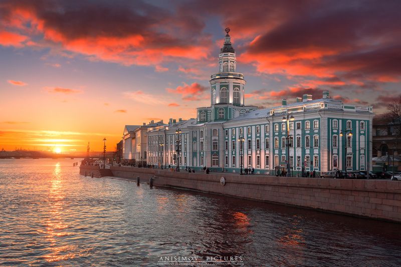 закат, архитектура, санкт-петербург, россия, питер, nikon, пейзаж Кунсткамераphoto preview