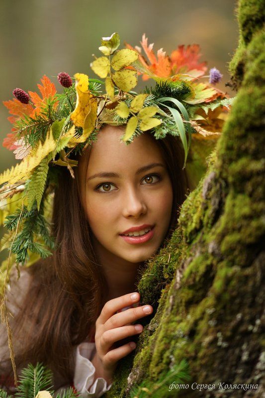 Портрет, девочка, девушка, женщина, осень, листья, лес, Сергей Коляскин девочка-осеньphoto preview