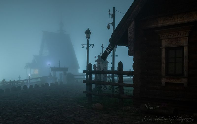осень, плёс, ночь, туман, храм Ночь на Левитановской гореphoto preview