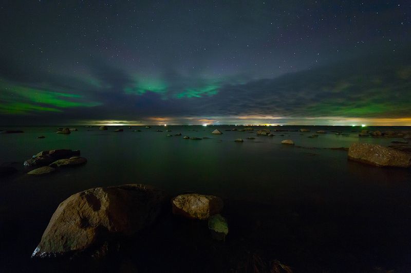 night, water, aurora borealis, northern lights High hopesphoto preview