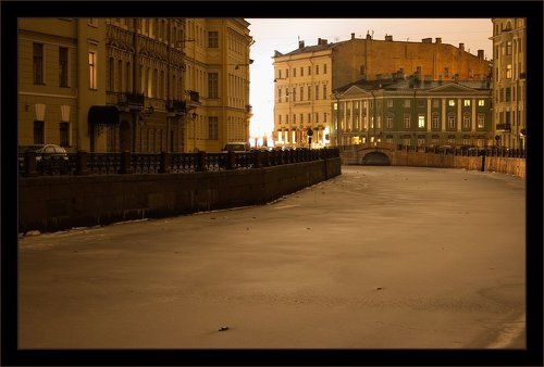 Golden night of St. Petersburg