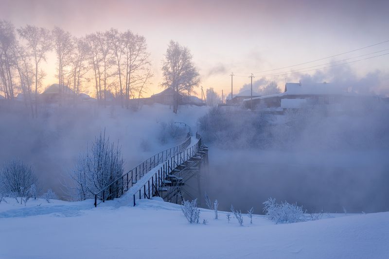 Морозное утро в провинциальном городке
