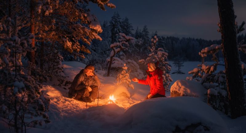 Зимой на севере Ленинградской области