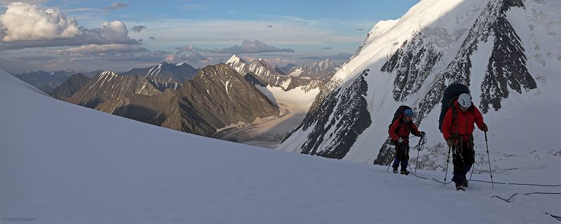 менсу, альпинисты, горы, алтай На верхнем плато ледника Менсуphoto preview