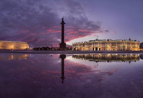 Вечерний Петербург. Закат над Дворцовой площадью