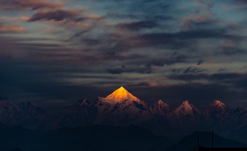panchachuli peaks in evening
