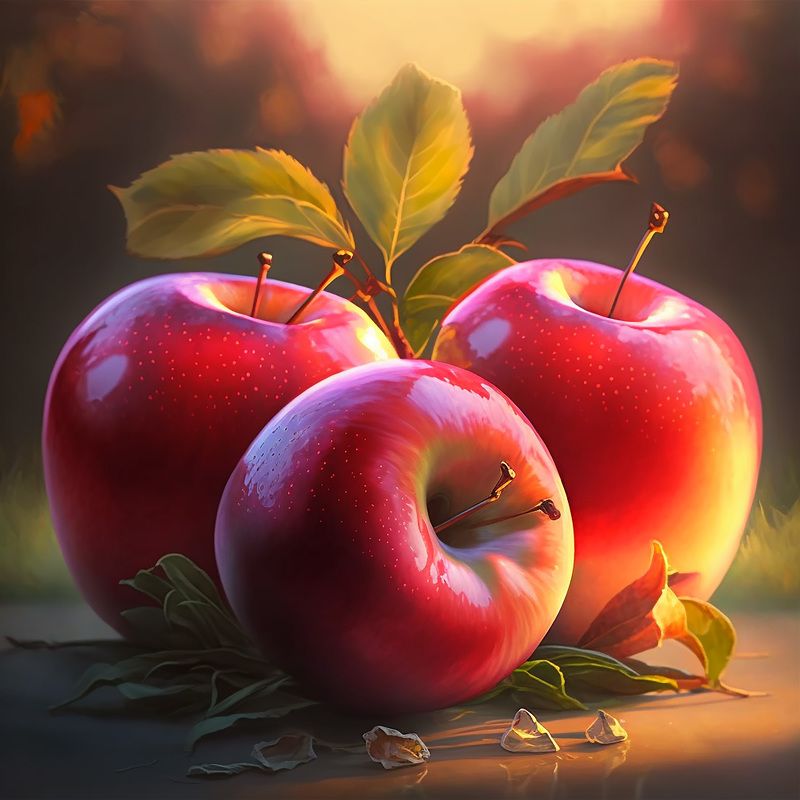 still life with red apples